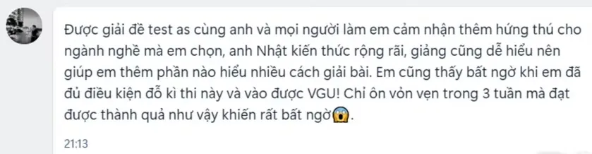 Đánh giá học viên KNI #23 - Luyện thi TestAS